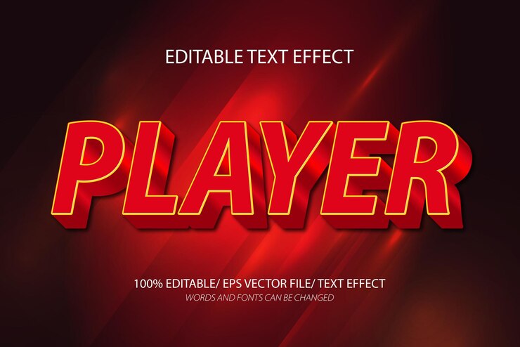 Vector player editable text effect and editable text style