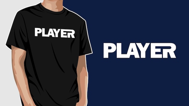 Вектор Игрок простой дизайн футболки