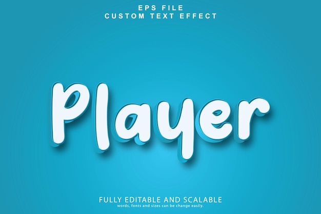 Player style 3d text effect