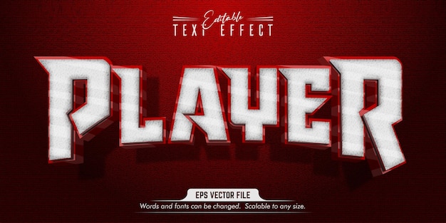 Vector player text editable text effect