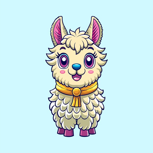 Playful Alpaca Illustration