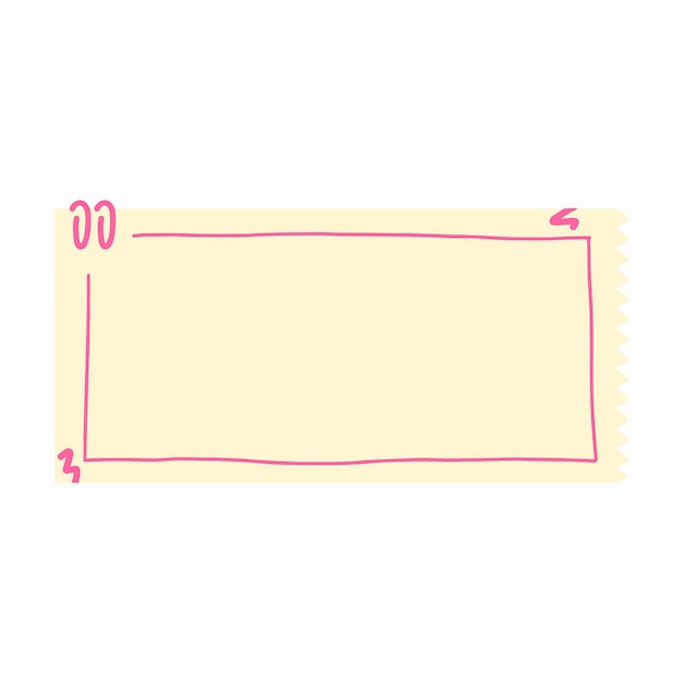 Vector playful blank rectangle memo and journal planner illustration