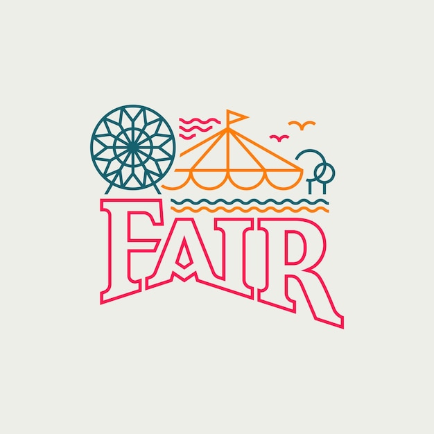 Vector playful carnival fair logo design