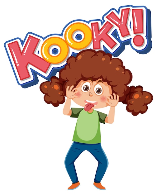 Vector playful cartoon character with kooky word expression