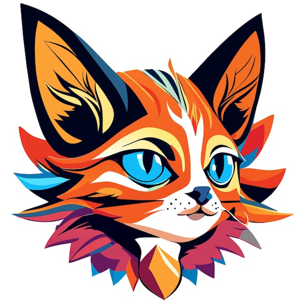 Playful Feline Character in Colorful Cartoon Style