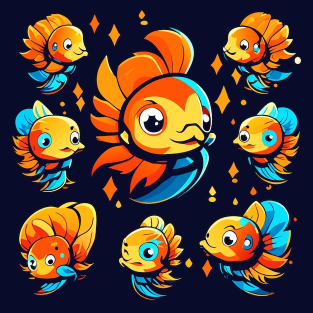 Playful Fish Game Avatar Designs