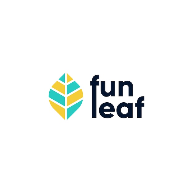 Playful fun leaf logo with color variations