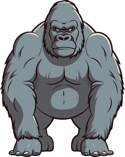 Vector playful gorilla vector graphicsgorilla vector illustration showcase