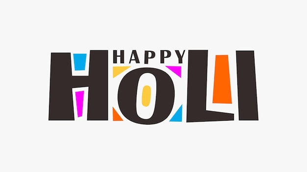 Playful happy holi text design