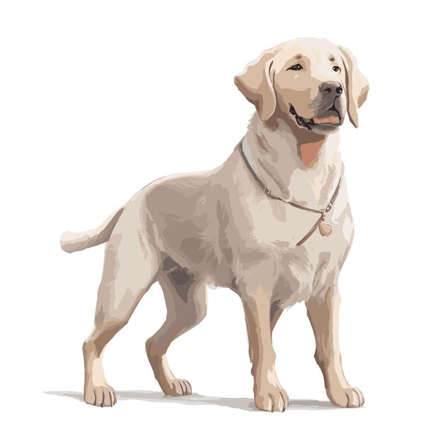 Playful Labrador Retriever Dog Vector Illustration