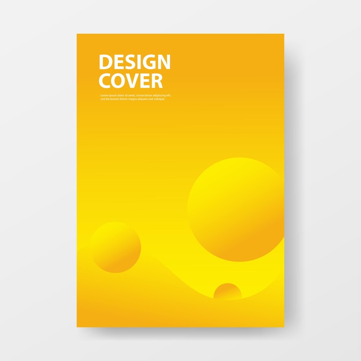 Vector playful light yellow abstract cover or poster design template