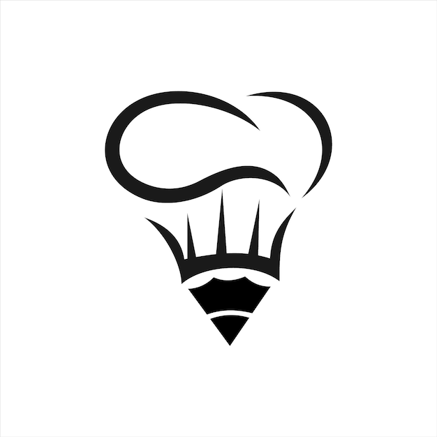 playful logo design concept with pencil art and cooking hat ideas