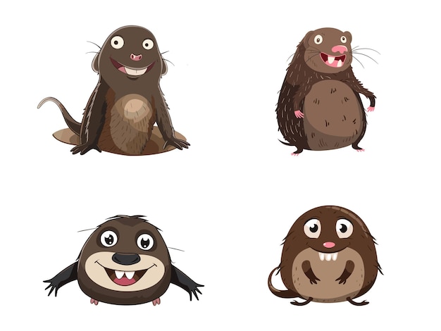 Vector playful mole illustration