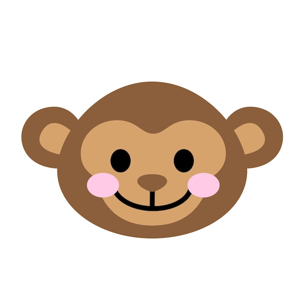 Vector playful monkey head