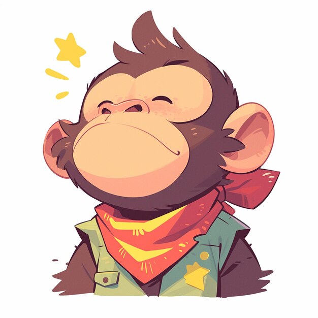 A playful monkey judge cartoon style