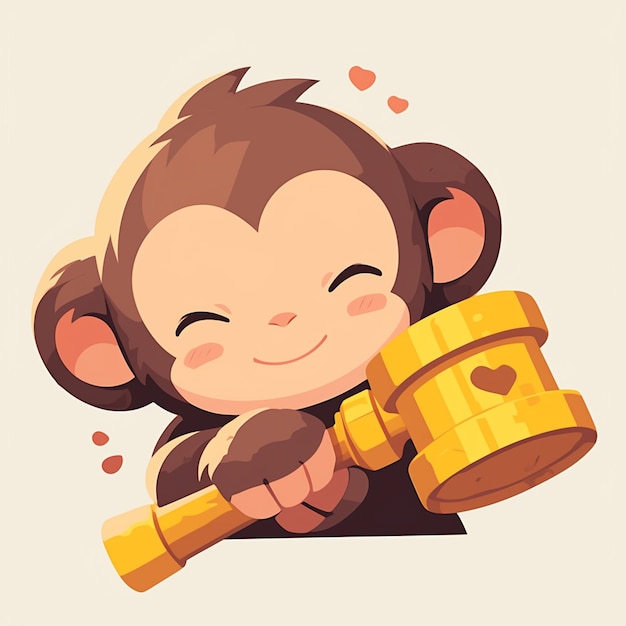 Vector a playful monkey judge cartoon style