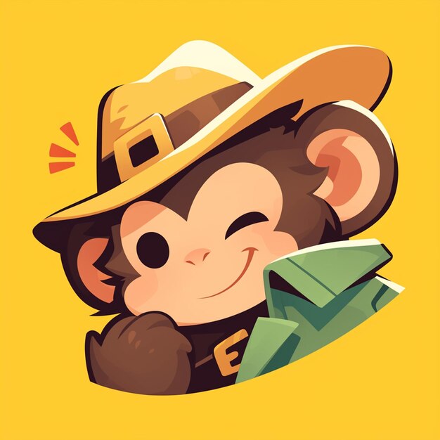 Vector a playful monkey reporter cartoon style