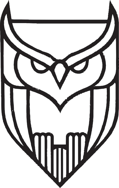 Vector playful owl icon with cartoon character and bold typography