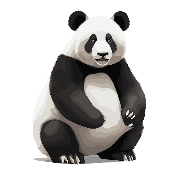 Vettore illustrazione vettoriale giocosa di panda editabile e progettazione di opere d'arte gratuite