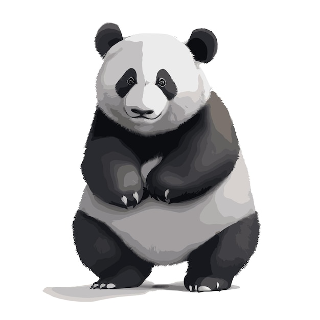 Vettore illustrazione vettoriale giocosa di panda editabile e progettazione di opere d'arte gratuite