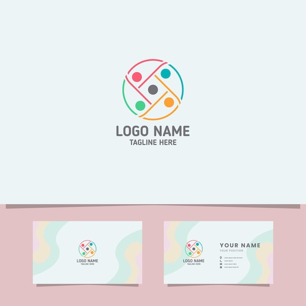 Design del modello di logo persone giocose