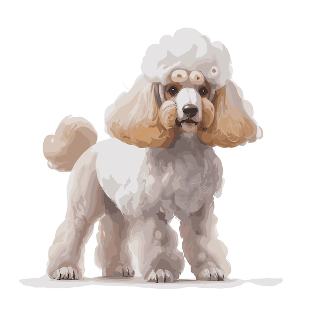 Vector playful poodle illustration editable vector art customizable vector drawing