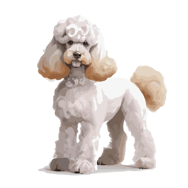Vector playful poodle illustration editable vector art customizable vector drawing