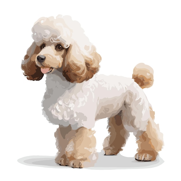 Vector playful poodle illustration editable vector art customizable vector drawing