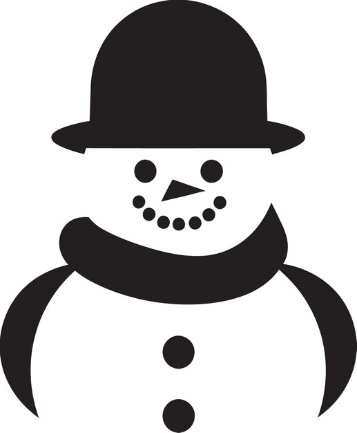 Vector playful snowy serenity cute logo charming snowman wonder black design