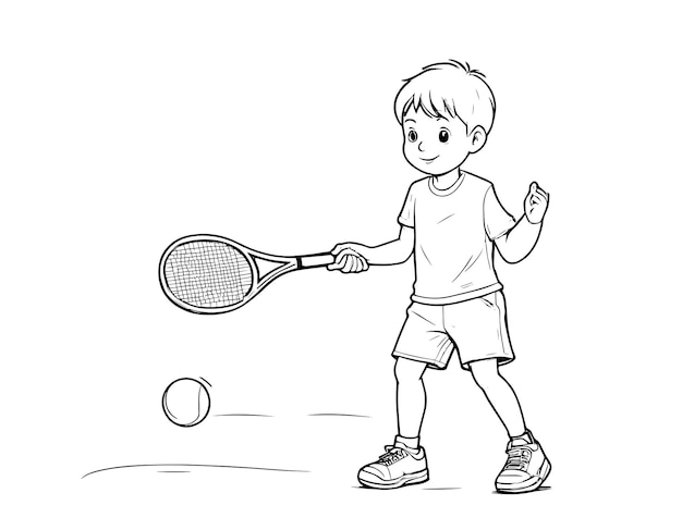 Playful Tennis Coloring Book for Kids