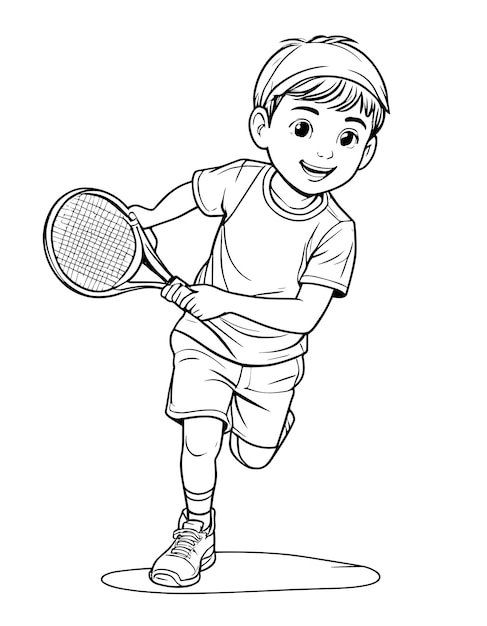 Playful Tennis Coloring Book for Kids