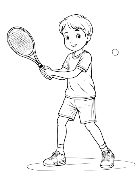 어린이 들 을 위한 재미 있는 테니스 컬러링 책