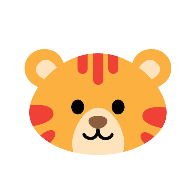 Playful tiger head