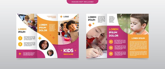 Playful trifold kids brochure template