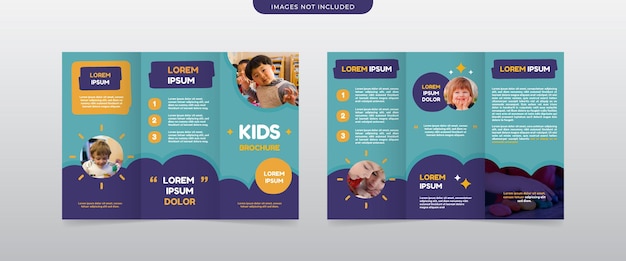 Playful trifold kids brochure template