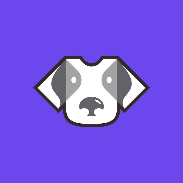 Вектор Игривая футболка и дизайн логотипа собаки