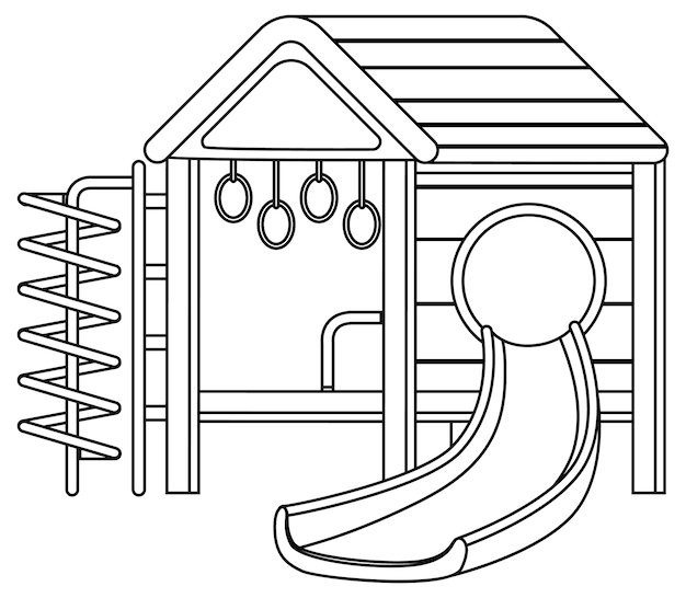 Contorno di doodle del parco giochi per la colorazione