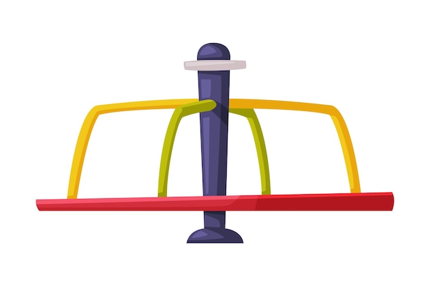 playground equipment with metal roundabout with rotating board vector illustration