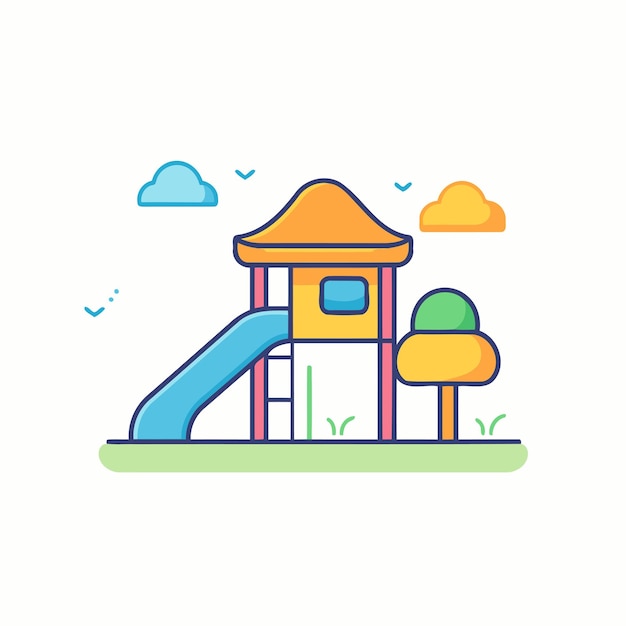 Playground icon in flat color style Isolated vector illustration