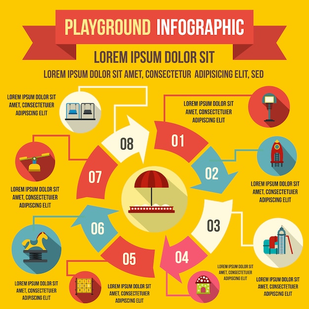 Playground infographic elements in flat style for any design