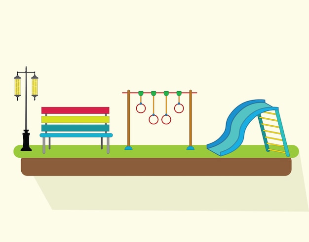 Playground park flat design vector