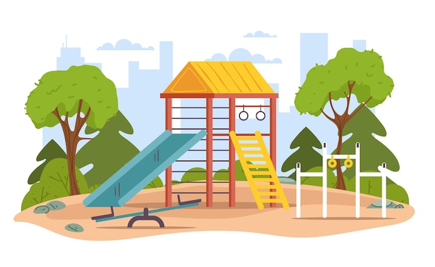 Playground park for kid child play concept graphic design illustration