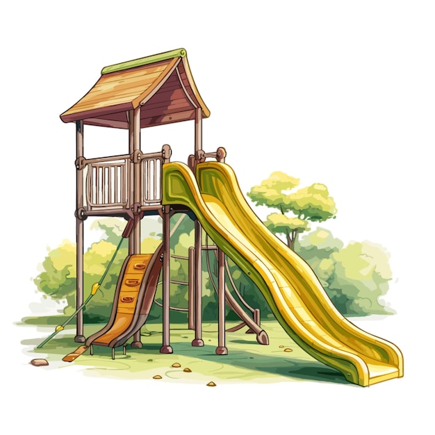 Playground slide vector on white background