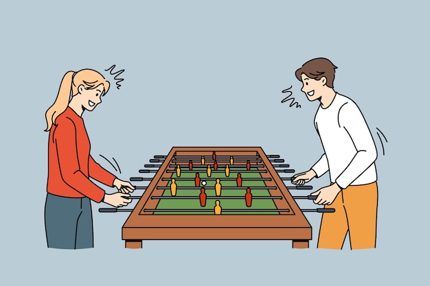 Playing board games and hockey concept