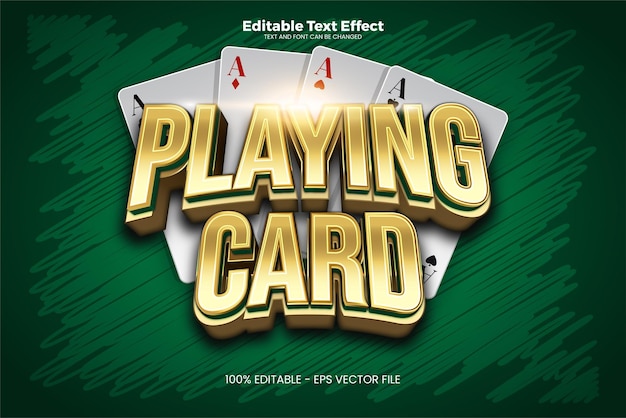 Playing Card editable text effect in modern trend style