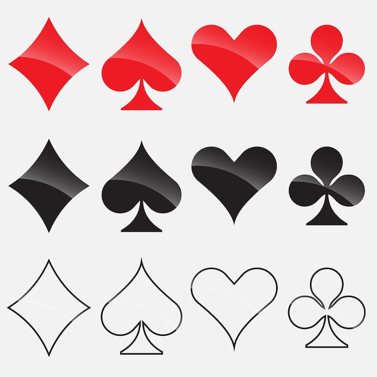 Vector playing card icon set vector