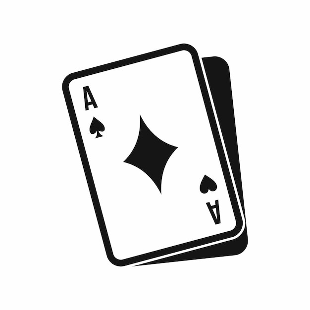 Vector playing card icon in simple style isolated on white background play symbol