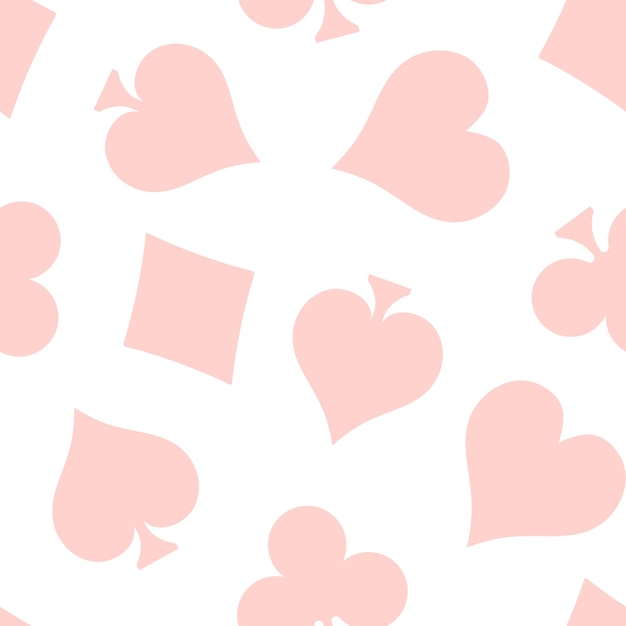 Vector playing card sign seamless pattern.