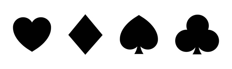 Вектор значки костюмов игральных карт heart dimond club spade shape игровые карты gamble vector graphic eps 10