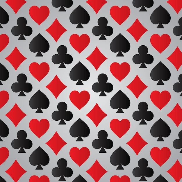 Playing Card suits pattern on gray background